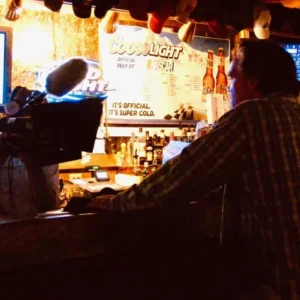 Wide shot of the Apparition movie set