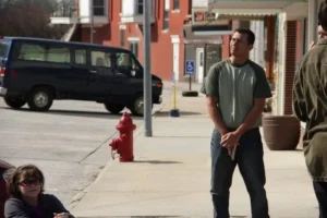 Actor Ted Perez preparing for a scene