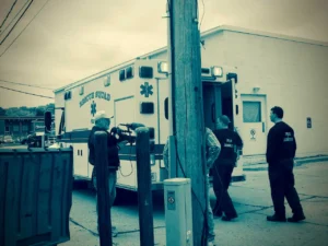 Production crew setting up the next shot